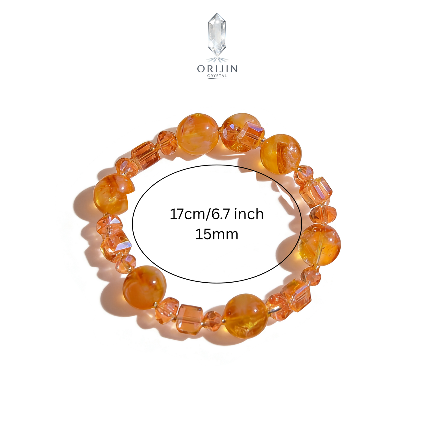 Yellow Rutilated Quartz Citrine Bracelet 12mm Natural Golden Rutile, Wealth & Money Luck Crystal, Feng Shui Abundance Jewelry, Handmade Gift