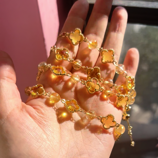 Golden Bloom Radiance Crystal Bracelet