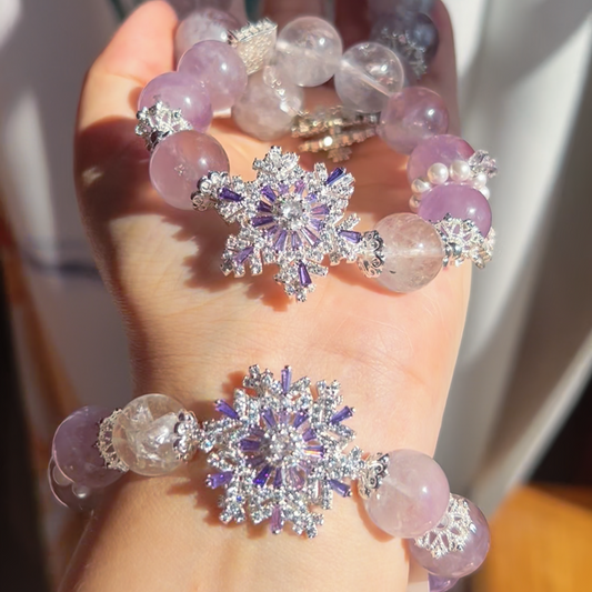 Frozen Lavender Starfall Crystal Bracele
